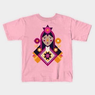 Romanian Folk Art Girl Kids T-Shirt